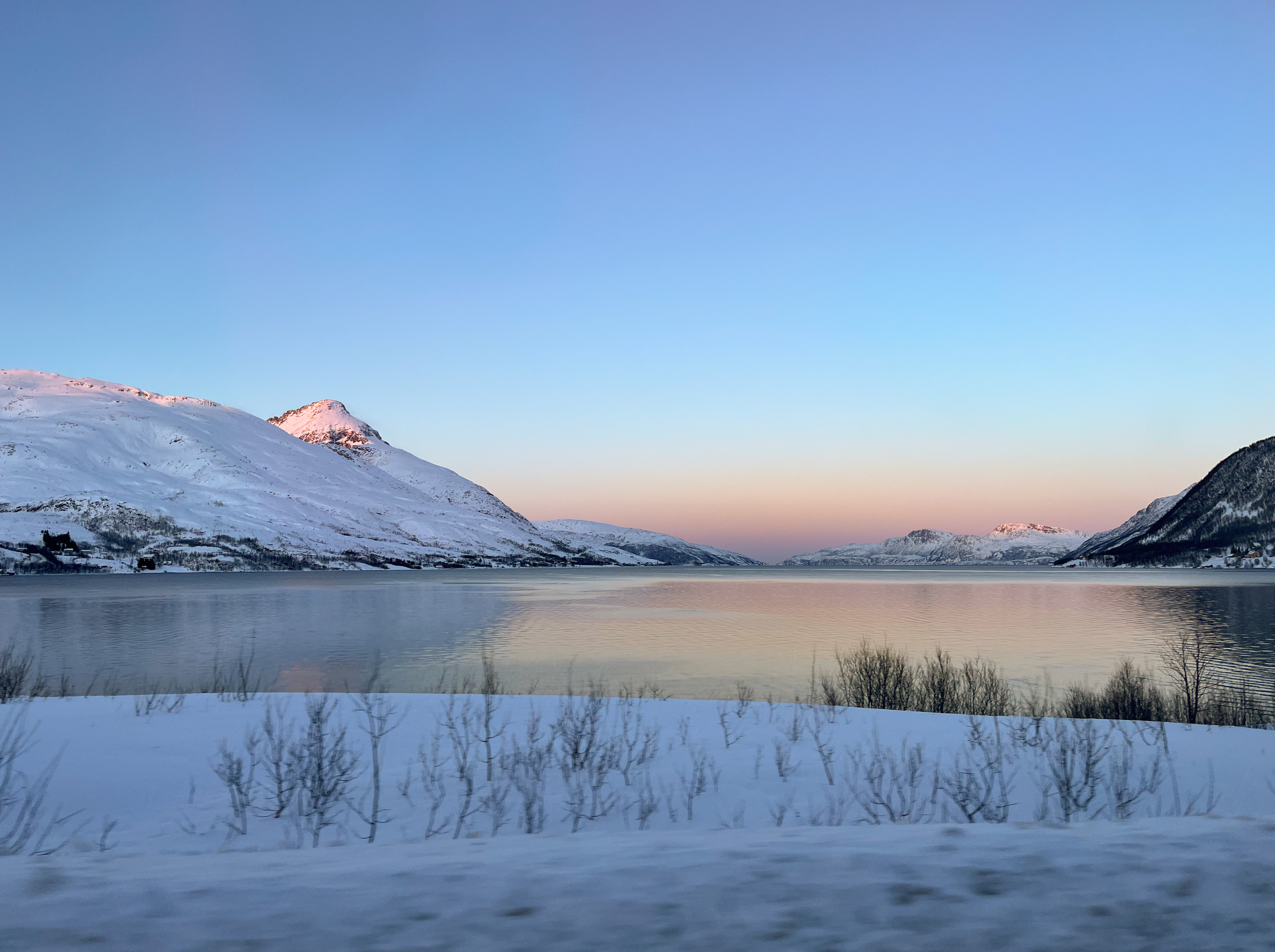 Norwegian fjord in winter